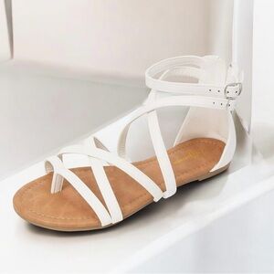Luffymomo white gladiator sandals